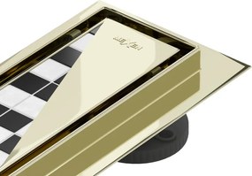 Mexen Flat 360° M13 ротационен линеен сифон 2в1 100 см, златен - 1510100-40