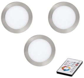 Eglo 78661 - комплект от 3 димируеми вградени таванни LED осветителни тела TINUS LED/6W/230V + дистанционно управление
