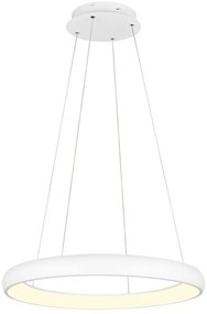 Бяло LED затъмняващо се висящо осветително тяло с метален абажур ø 75 cm Cardona – Trio