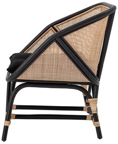 Черно и бежово кресло с плетка Loue - Bloomingville