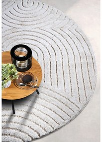 Бял кръгъл килим ø 200 cm Panglao New York White – Elle Decoration