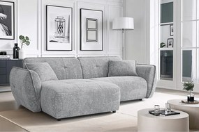 Светлосив шенилов ъглов диван (ляв ъгъл) Nelia – Ropez