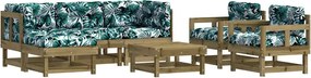 3185814 vidaXL Градински лаундж комплект 7 части с възглавници импрегниран бор