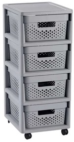 Сив пластмасов подвижен стелаж 29,5x65,5 cm Infinity – Curver