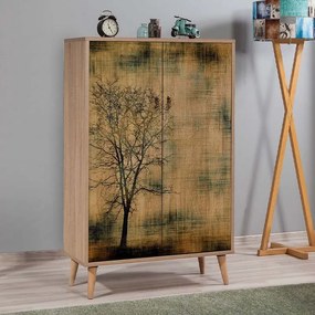 Шкаф за обувки от меламин Soho в цвят сонома 80x36x127см.
