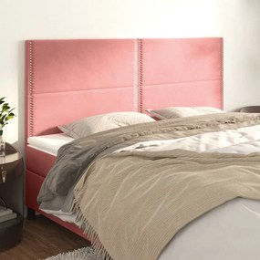 3116257 vidaXL Горна табла за легло, 4 бр, розова, 90x5x78/88 см, кадифе