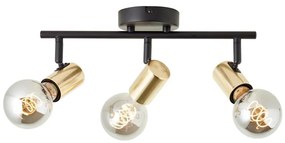 Brilliant - Точково осветително тяло KERRY 3xE27/40W/230V черно/месинг