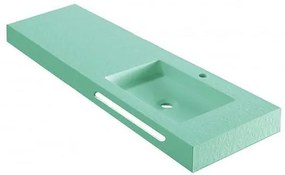 Мивка за баня " RESIN POLY MARBLE" ICC 12046LG/R, стенен монтаж, смола, светло зелен мат, 120x46см