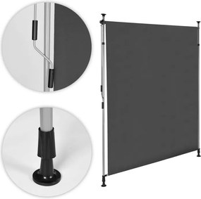 Свободностояща тента за балкон, параван за тераса с дръжка - сива