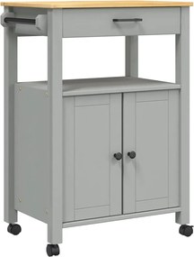 376098 vidaXL Кухненска количка "MONZA" 60x40x88,5 см борово дърво масив