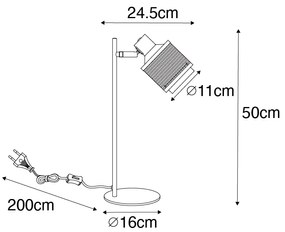 Индустриална настолна лампа черна със злато - Kayden