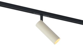 Модерен прожектор бежов с черен за релсова система 1-фазен GU10 35mm - Slimline Uzzy