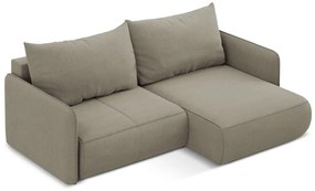 Бежов разтегателен ъглов диван с място за съхранение (десен ъгъл) Nanea – Makamii