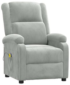 342410 vidaXL Масажен стол, светлосив, кадифе