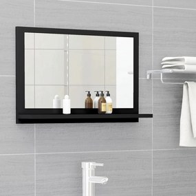 804563 vidaXL Огледало за баня, черно, 60x10,5x37 см, инженерно дърво
