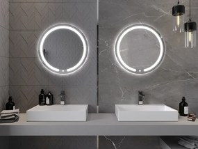 Mexen Rose LED осветлено кръгло банско огледало, 60 см, 6000K, против конденз