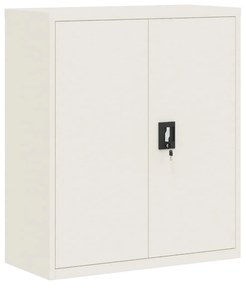 339736 vidaXL Шкаф за папки бял 90x40x105 см стомана