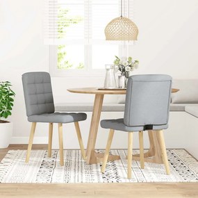 4101091 vidaXL Трапезни столове, 2 бр, светлосиви, текстил