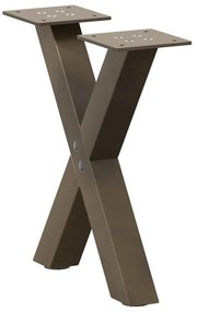 4012871 vidaXL Крака за масичка за кафе, X-образни, 2 бр., естествена стомана, 30 x (30-31) см, стомана