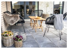 Черен градински диван от изкуствен ратан Trieste - House Nordic