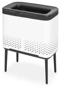 Кош за пране Brabantia Bo 1004174, 60 л, Пълнене без отваряне, Вентилационни отвори, Регулируеми крачета, Бял