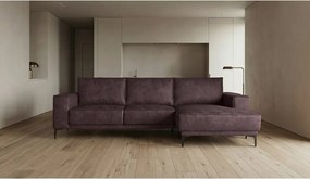 Тъмнокафяв ъглов диван от изкуствена кожа (десен ъгъл) Copenhagen - Scandic