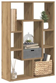 858146 vidaXL Библиотека, дъб артизан, 63x20x90 см, инженерно дърво