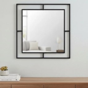 Алуминиево стеннo огледало Corner TopMebel в черен цвят 58,6x2x58,6cm
