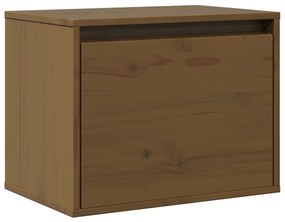 813441 vidaXL Стенен шкаф, меденокафяв, 45x30x35 см, бор масив