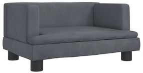 3196319 vidaXL Детски диван, тъмносив, 60x40x30 см, кадифе
