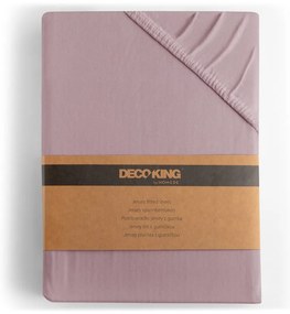 Сиво-розов еластичен чаршаф от джърси 180x200 cm Amber – Restilo