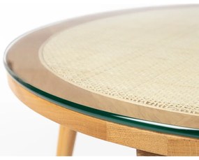 Стъклена кръгла масичка за кафе в естествен цвят ø 70 cm Haru – White Label