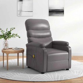 289692 vidaXL Масажен стол, сив, изкуствена кожа