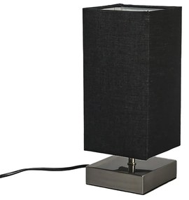 Модерна настолна лампа черна със стомана - Milo