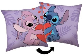 Детска възглавница от флийс 40x40 cm Lilo and Stitch "Kiss" – Jerry Fabrics