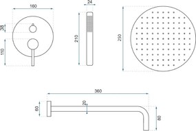 Душ система за вграждане Rea Lungo Titan
