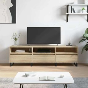831303 vidaXL ТВ шкаф, сонома дъб, 150x30x44,5 см, инженерно дърво