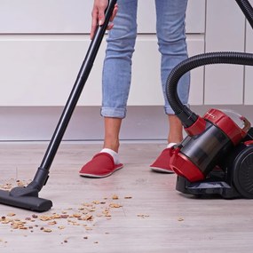 Втора ръка: Прахосмукачка без торбичка Rosberg R51001B, 800W, HEPA, Циклон, 2 литра, Червен/черен