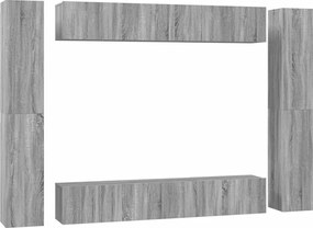 3120249 vidaXL Комплект ТВ шкафове от 10 части, сив сонома, инженерно дърво