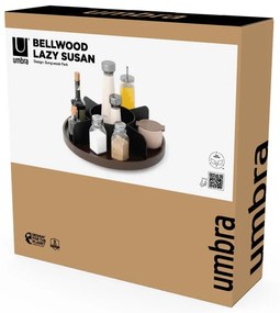 Черен въртящ се дървен органайзер за козметика за баня Bellwood – Umbra