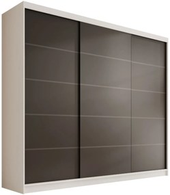 Гардероб Velvora 250 с плъзгащи врати-Бял-Черен