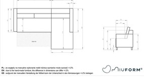 Винтидж кафяв кожен разтегателен диван, ляв ъгъл Lofty Lilly - Miuform