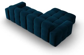 Тъмносин ъглов диван от кадифе (ляв ъгъл) Kendal - Micadoni Home