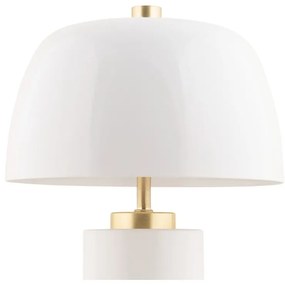 Бяла LED затъмняваща се настолна лампа с метален абажур (височина 30 cm) Freya – Leitmotiv