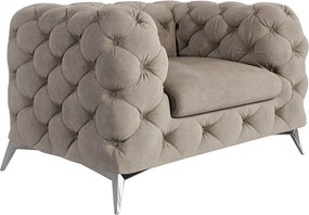 Сиво-бежово кадифено кресло Chelsea – Ropez