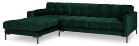 Тъмнозелен ъглов диван от кадифе , ляв ъгъл Bali - Cosmopolitan Design