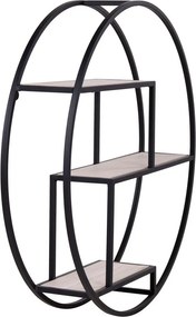 Черен/естествен на няколко нива стенен рафт от масивна Пауловния 62 cm Rotterdam – House Nordic