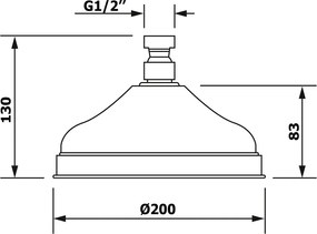 Матово сребриста месингова душ глава ø 20 cm Antea – Sapho