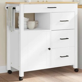 376111 vidaXL Кухненска количка "MONZA" 84x40x88,5 см борово дърво масив