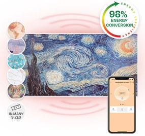 Klarstein Wonderwall Air Art Smart, инфрачервен нагревател, 120 х 60 см, 700 W, приложение, звезди